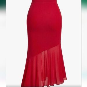 SOFIA'S CHOICE Women's Mesh Contrast Bodycon Midi Skirt  NWT Size XL